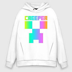 Толстовка оверсайз мужская MINECRAFT CREEPER, цвет: белый