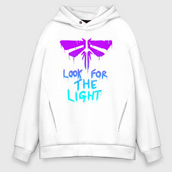 Толстовка оверсайз мужская ЦИКАДЫ LOOK FOR THE LIGHT, цвет: белый