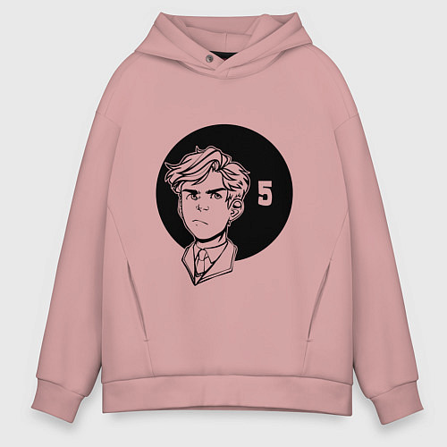 Мужское худи оверсайз Number 5 Z / Пыльно-розовый – фото 1
