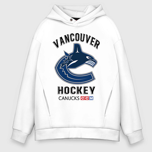 Мужское худи оверсайз VANCOUVER CANUCKS NHL / Белый – фото 1