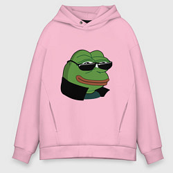 Толстовка оверсайз мужская Pepe в очках EZ, цвет: светло-розовый
