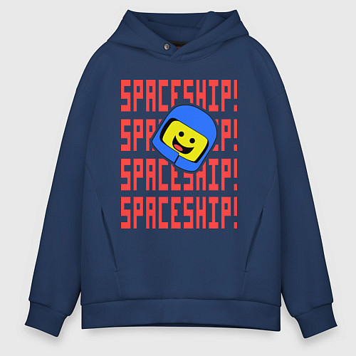 Мужское худи оверсайз Spaceship / Тёмно-синий – фото 1