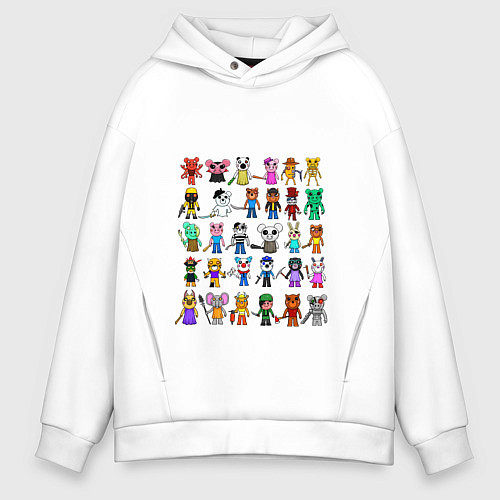 Мужское худи оверсайз ROBLOX PIGGY / Белый – фото 1