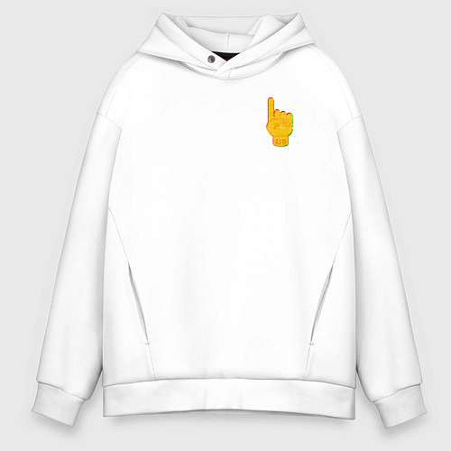 Мужское худи оверсайз Ауф / Белый – фото 1