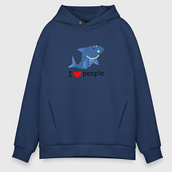 Толстовка оверсайз мужская Добрая акула, цвет: тёмно-синий