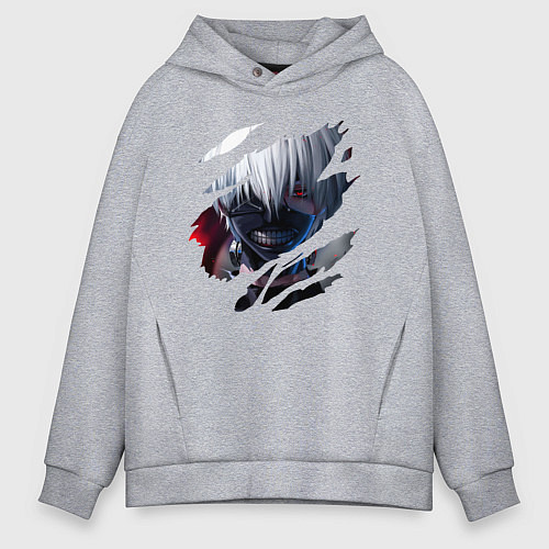 Мужское худи оверсайз Кен Канеки / Меланж – фото 1