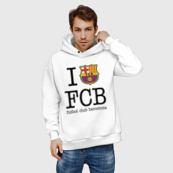 Толстовка оверсайз мужская Barcelona FC, цвет: белый — фото 2