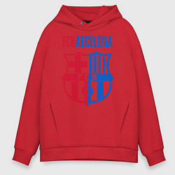 Толстовка оверсайз мужская Barcelona FC, цвет: красный