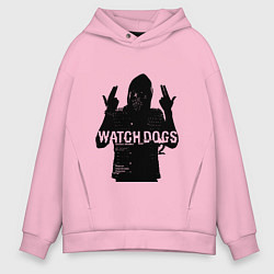 Толстовка оверсайз мужская Watch dogs 2 Z, цвет: светло-розовый