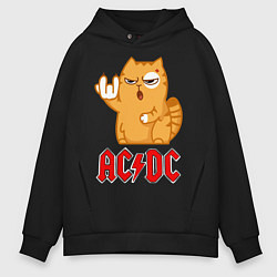 Мужское худи оверсайз ACDC rock cat
