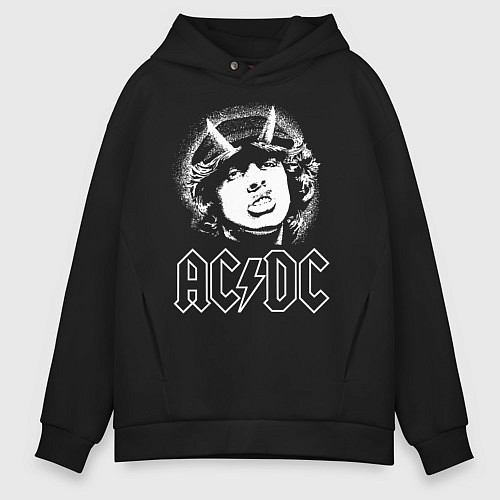 Мужское худи оверсайз ACDC Angus / Черный – фото 1