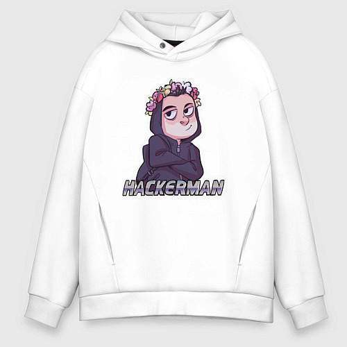 Мужское худи оверсайз Mr Robot / Белый – фото 1