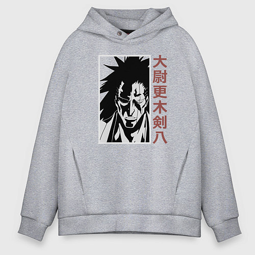 Мужское худи оверсайз Кенпачи Зараки / Меланж – фото 1