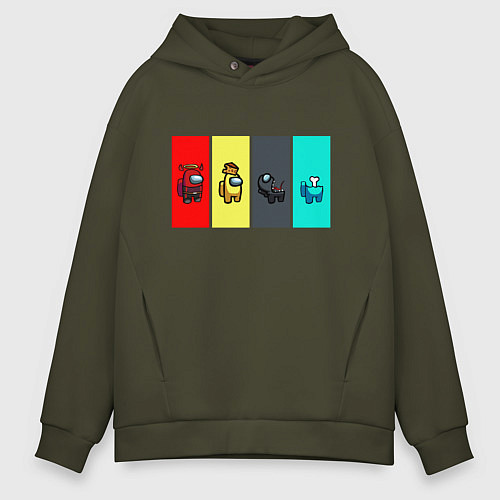 Мужское худи оверсайз Among Us Z / Хаки – фото 1
