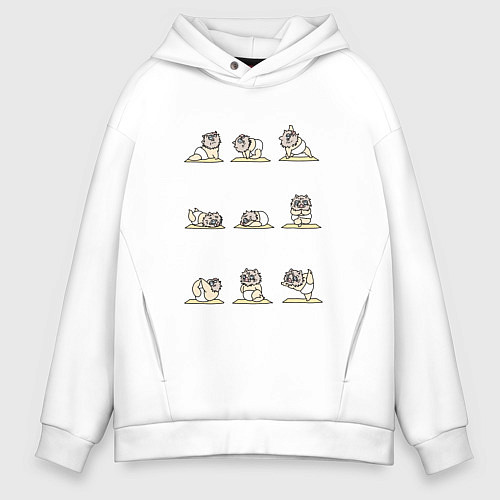 Мужское худи оверсайз ЙОГА ОТ ИНОСКЕ / Белый – фото 1