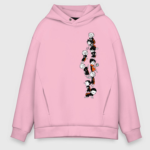 Мужское худи оверсайз Haikyuu!! / Светло-розовый – фото 1