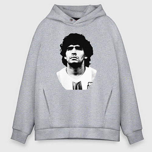 Мужское худи оверсайз Диего Марадона / Меланж – фото 1