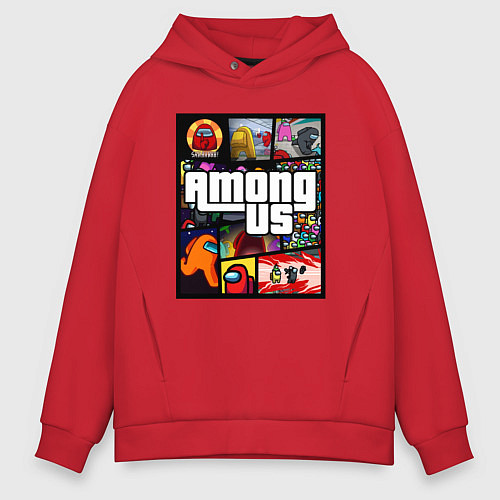 Мужское худи оверсайз AMONG US GTA / Красный – фото 1