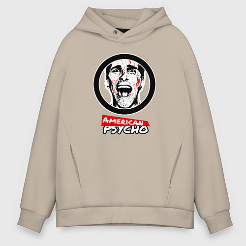 Мужское худи оверсайз Американский психопат / Миндальный – фото 1