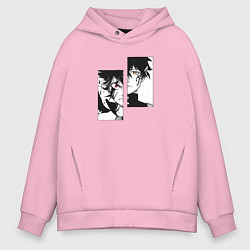 Толстовка оверсайз мужская Черный клевер, цвет: светло-розовый