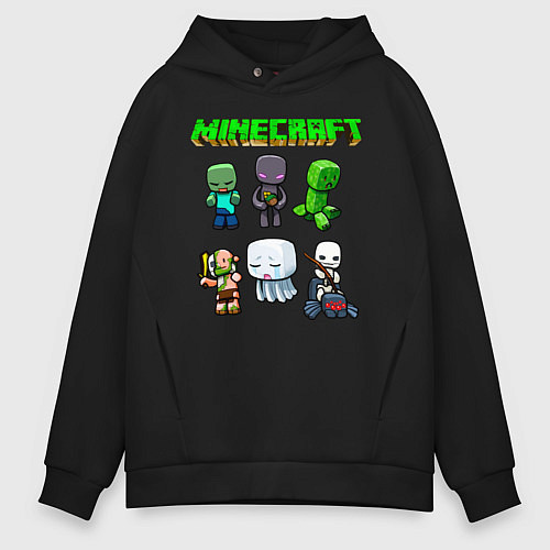 Мужское худи оверсайз Minecraft / Черный – фото 1