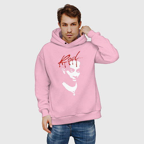Мужское худи оверсайз Playboi Carti Whole Lotta Red / Светло-розовый – фото 3
