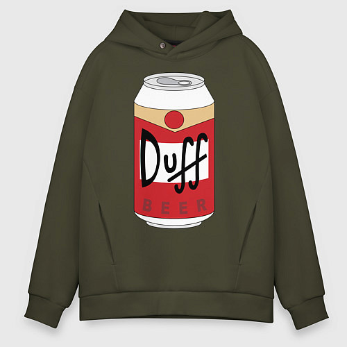 Мужское худи оверсайз Duff Beer / Хаки – фото 1