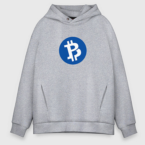 Мужское худи оверсайз Bitcoin / Меланж – фото 1