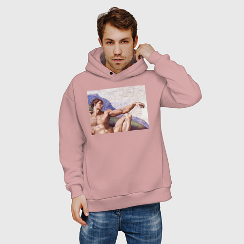 Мужское худи оверсайз Искусство / Пыльно-розовый – фото 3