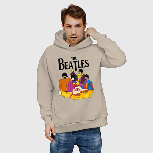 Мужское худи оверсайз THE BEATLES / Миндальный – фото 3