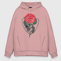 Толстовка оверсайз мужская Skull&Rose, цвет: пыльно-розовый
