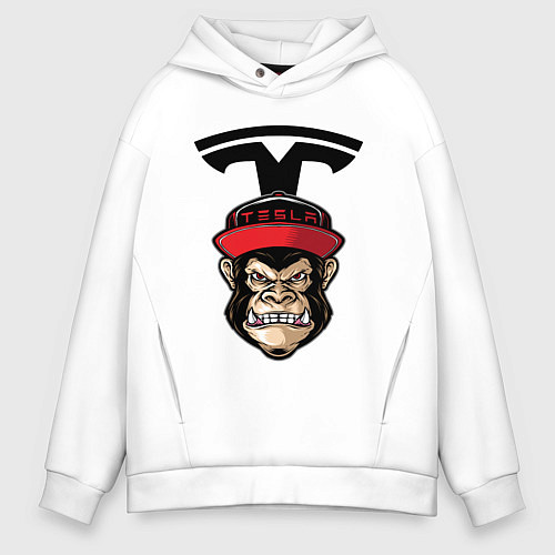 Мужское худи оверсайз TESLA ТЕСЛА Z / Белый – фото 1