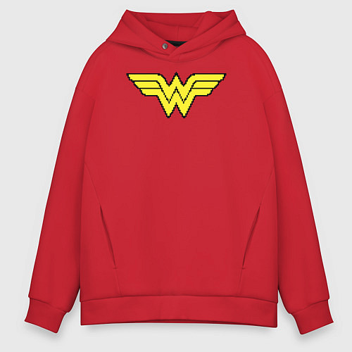 Мужское худи оверсайз Wonder Woman 8 bit / Красный – фото 1