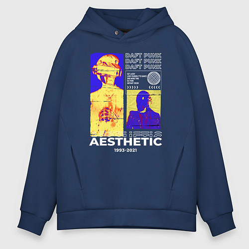Мужское худи оверсайз Daft Punk / Тёмно-синий – фото 1