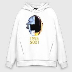 Толстовка оверсайз мужская Daft Punk, цвет: белый