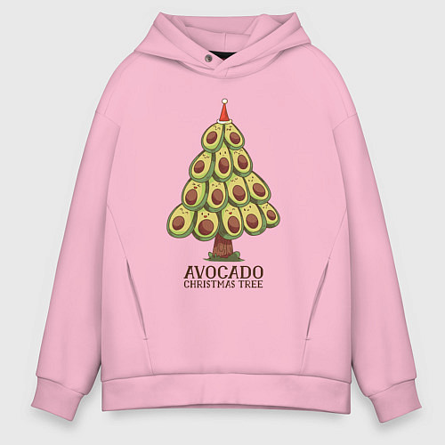 Мужское худи оверсайз Avocado Christmas Tree / Светло-розовый – фото 1