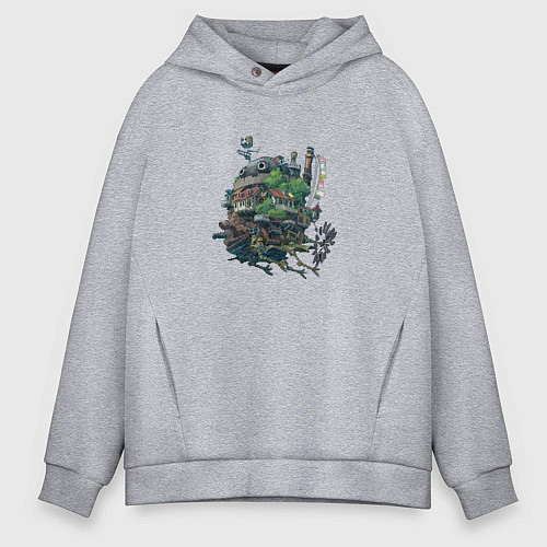 Мужское худи оверсайз Ходячий Замок / Меланж – фото 1