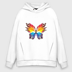 Толстовка оверсайз мужская Бабочка краской, цвет: белый