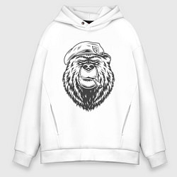 Толстовка оверсайз мужская Русский медведь десантура, цвет: белый