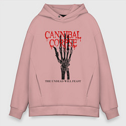 Толстовка оверсайз мужская Cannibal Corpse Труп Каннибала Z, цвет: пыльно-розовый