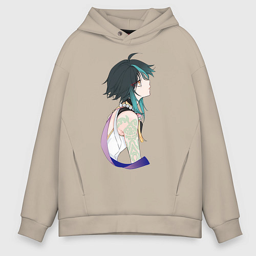 Мужское худи оверсайз Сяо / Миндальный – фото 1