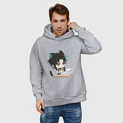 Толстовка оверсайз мужская Чиби Сяо, цвет: меланж — фото 2