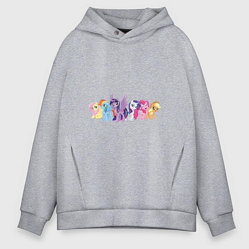 Мужское худи оверсайз Все пони / Меланж – фото 1