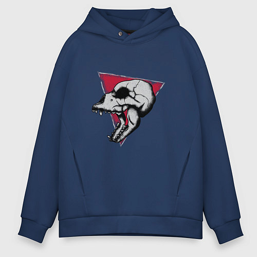 Мужское худи оверсайз Skull / Тёмно-синий – фото 1
