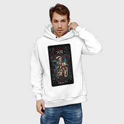 Толстовка оверсайз мужская Карта таро 13, цвет: белый — фото 2