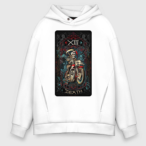 Мужское худи оверсайз Карта таро 13 / Белый – фото 1