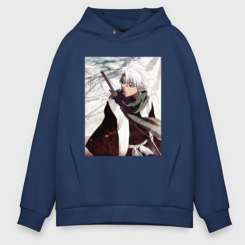 Мужское худи оверсайз Hitsugaya Toshiro / Тёмно-синий – фото 1