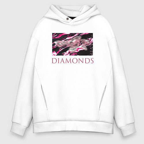 Мужское худи оверсайз DIAMONDS / Белый – фото 1