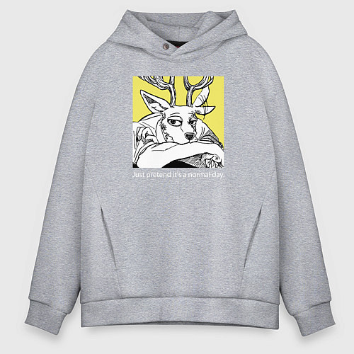 Мужское худи оверсайз Beastars Louis Луис / Меланж – фото 1