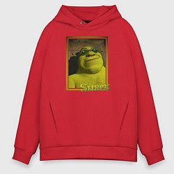 Толстовка оверсайз мужская Шрек в очках, цвет: красный